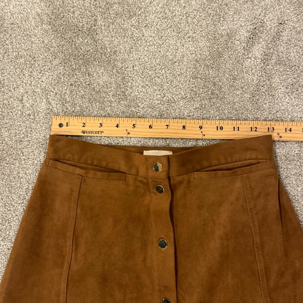 Aritzia Wilfred Centinela Mini Skirt Brown Button Down Size 6 EUC - Picture 6 of 9